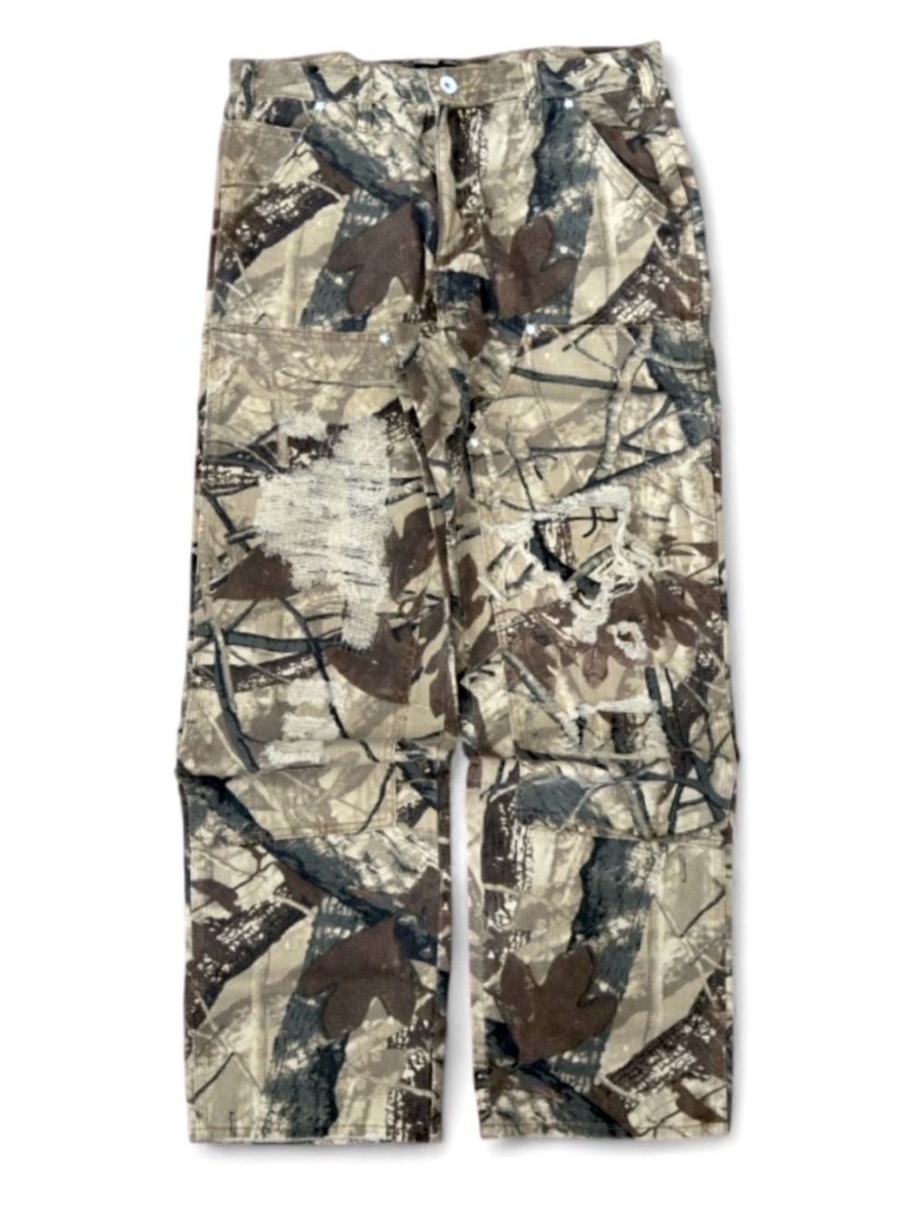 Memory Lane Double-Knee Distressed Camo Men’s Pants Size W34 x L32 (NWT)